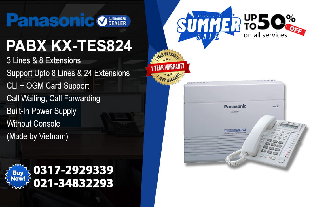 Panasonic PABX TES-824 with Upto 50% off Service