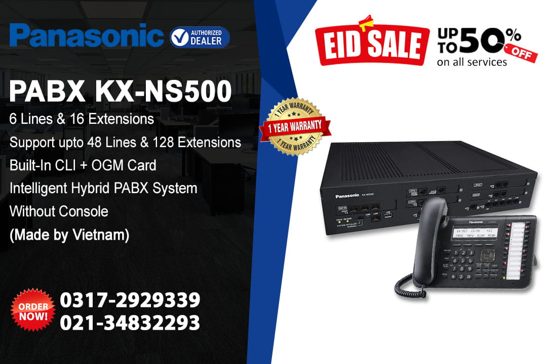 Panasonic PABX NS-500 with Upto 50% off Service