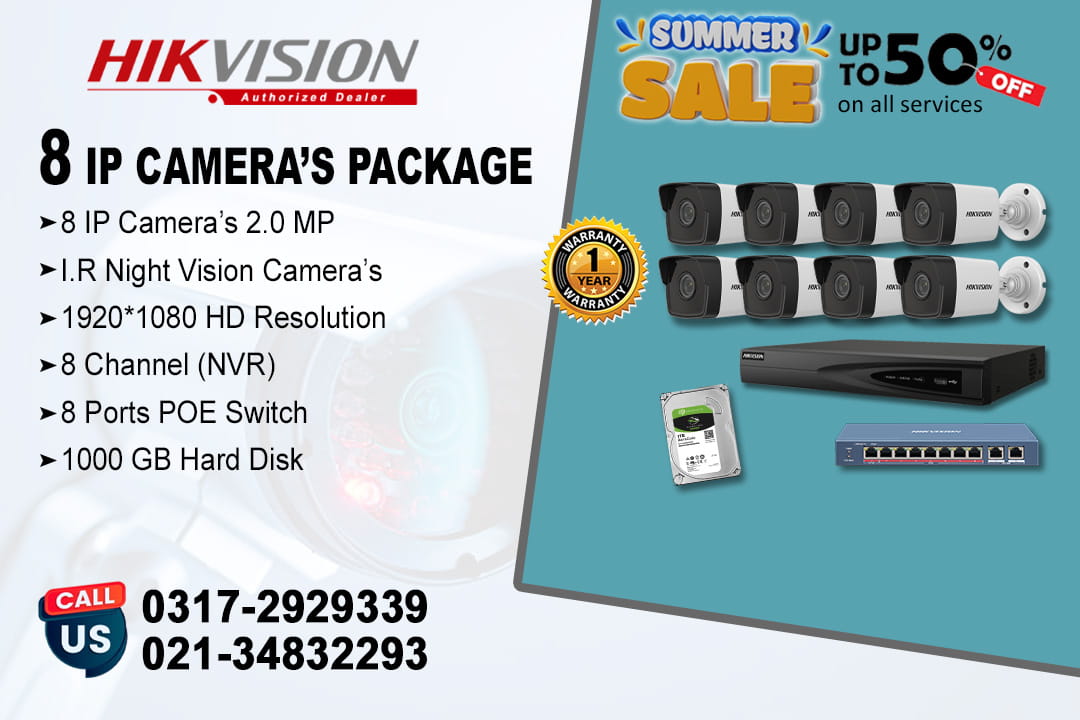8 IP Cameras 2.0MP With 50% Off Service