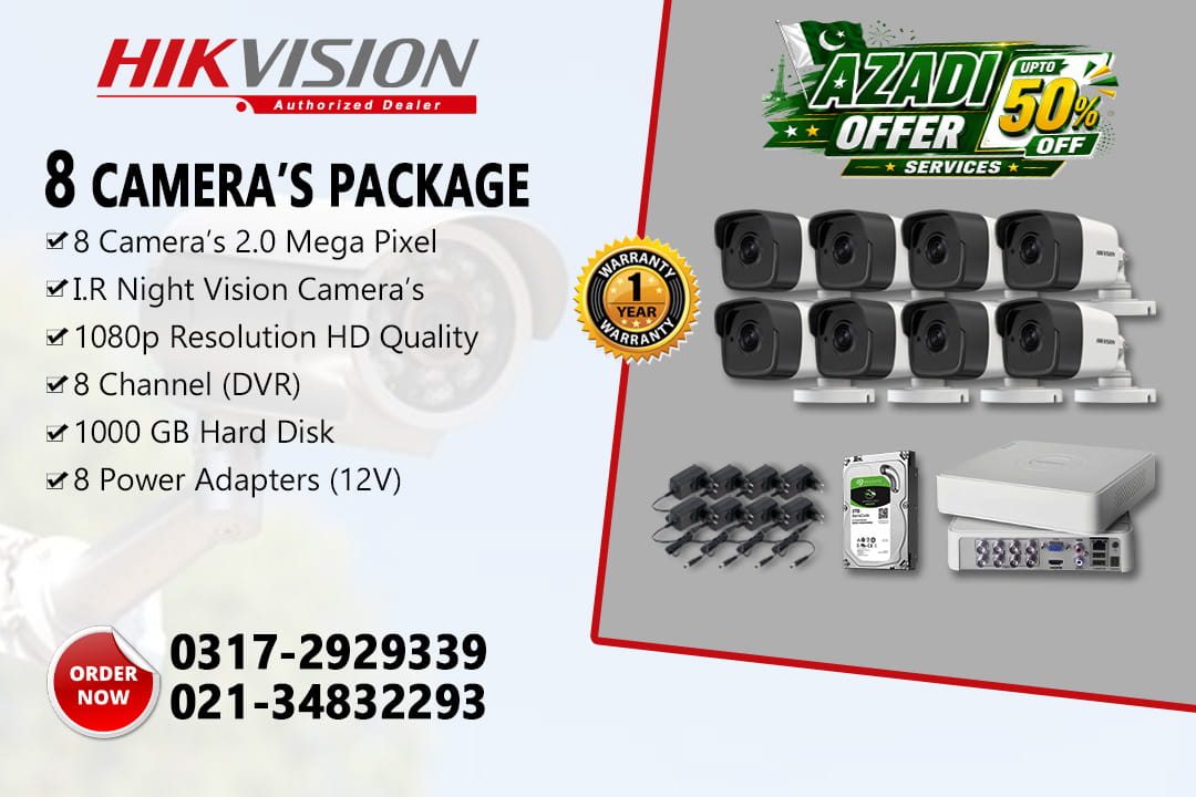 8 CCTV Camera 2.0MP With 50% off Service