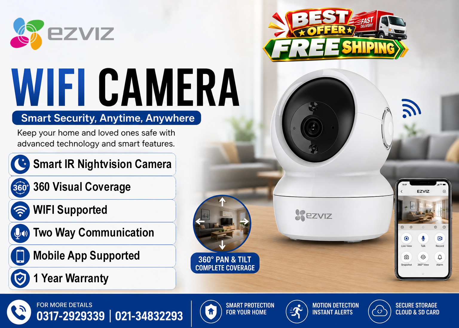 EZVIZ WiFi Camera with Free Shipping