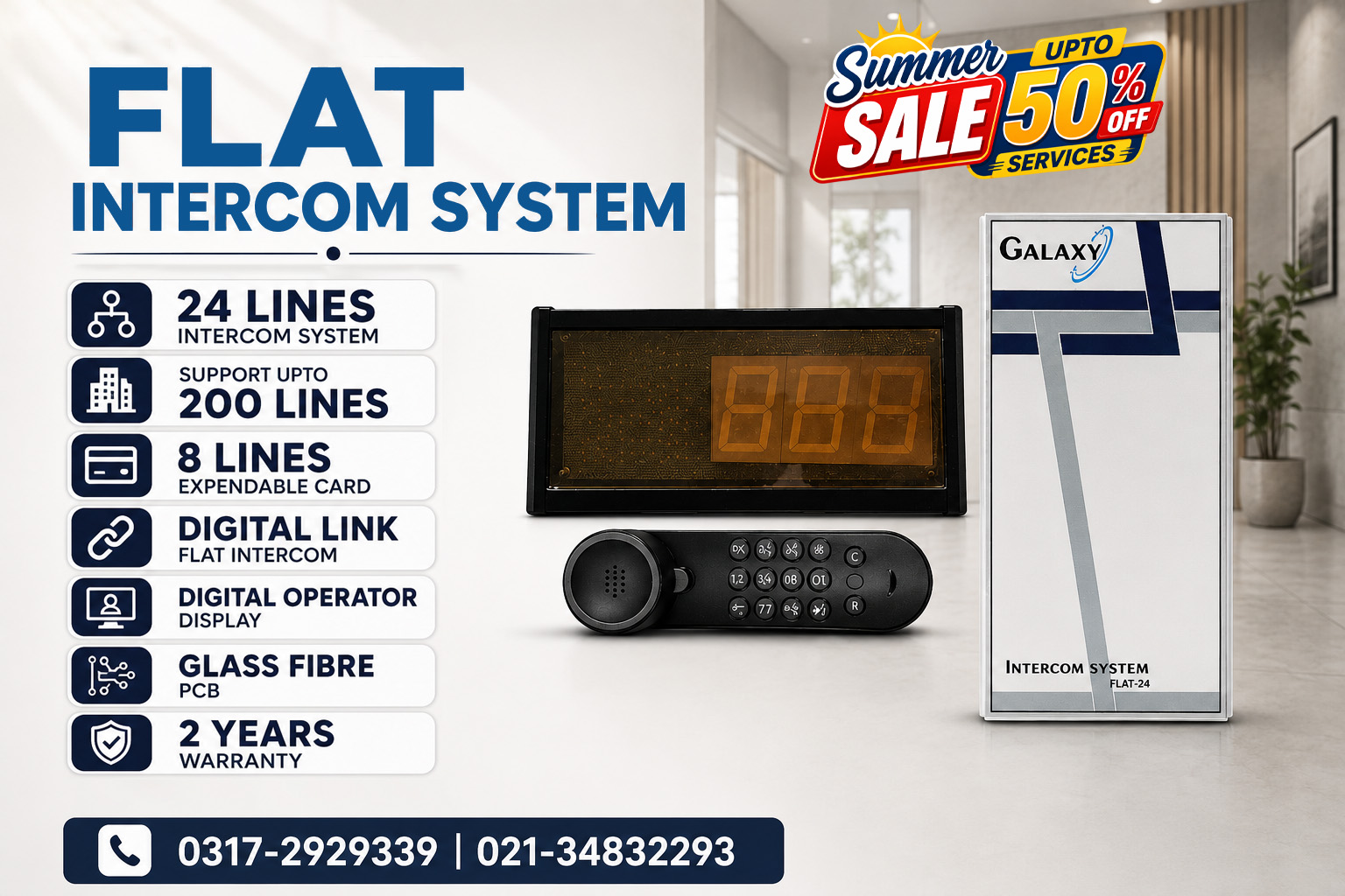 Flat Intercom System with 50% off Service