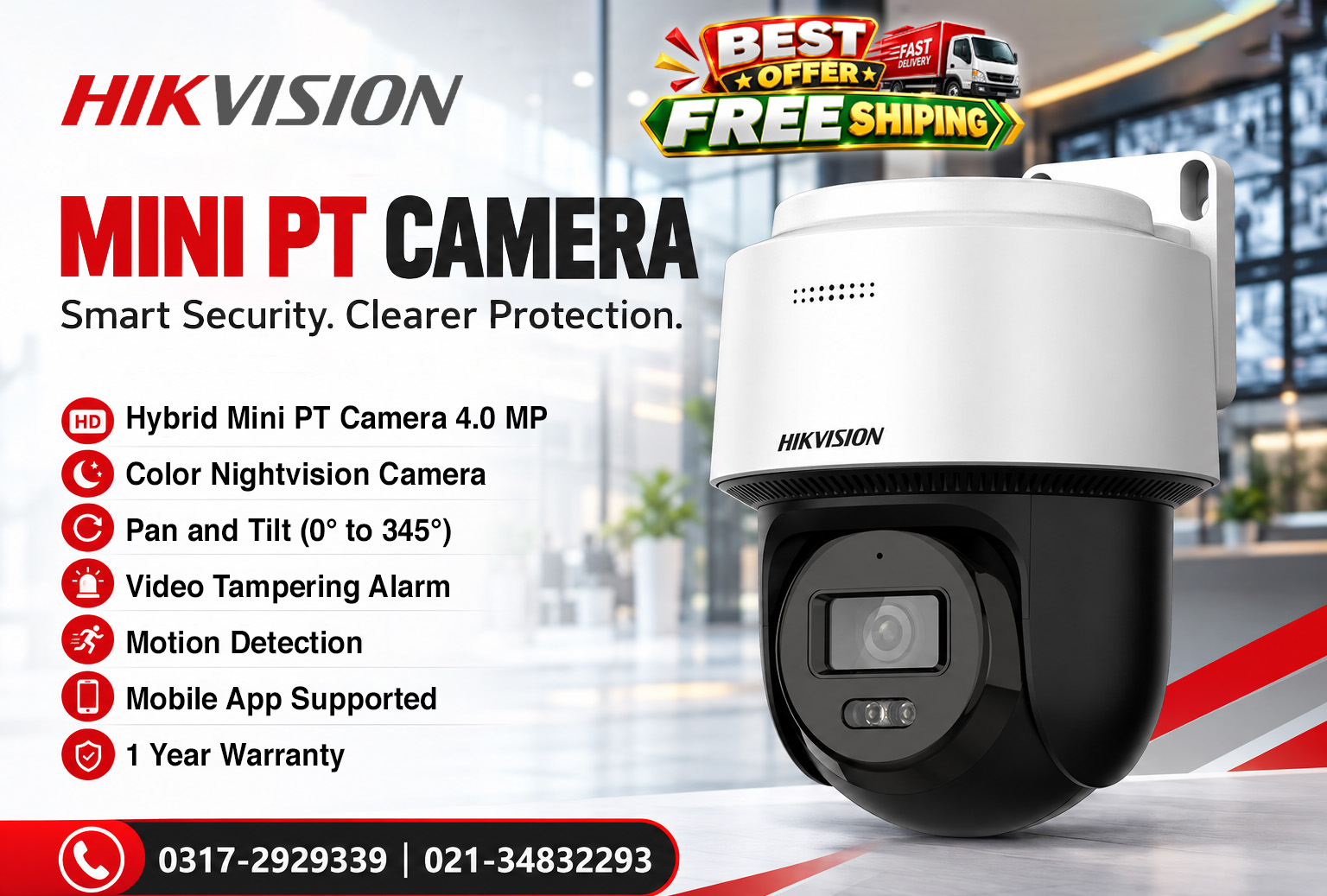 Hikvision Mini PT Camera With Free Shipping