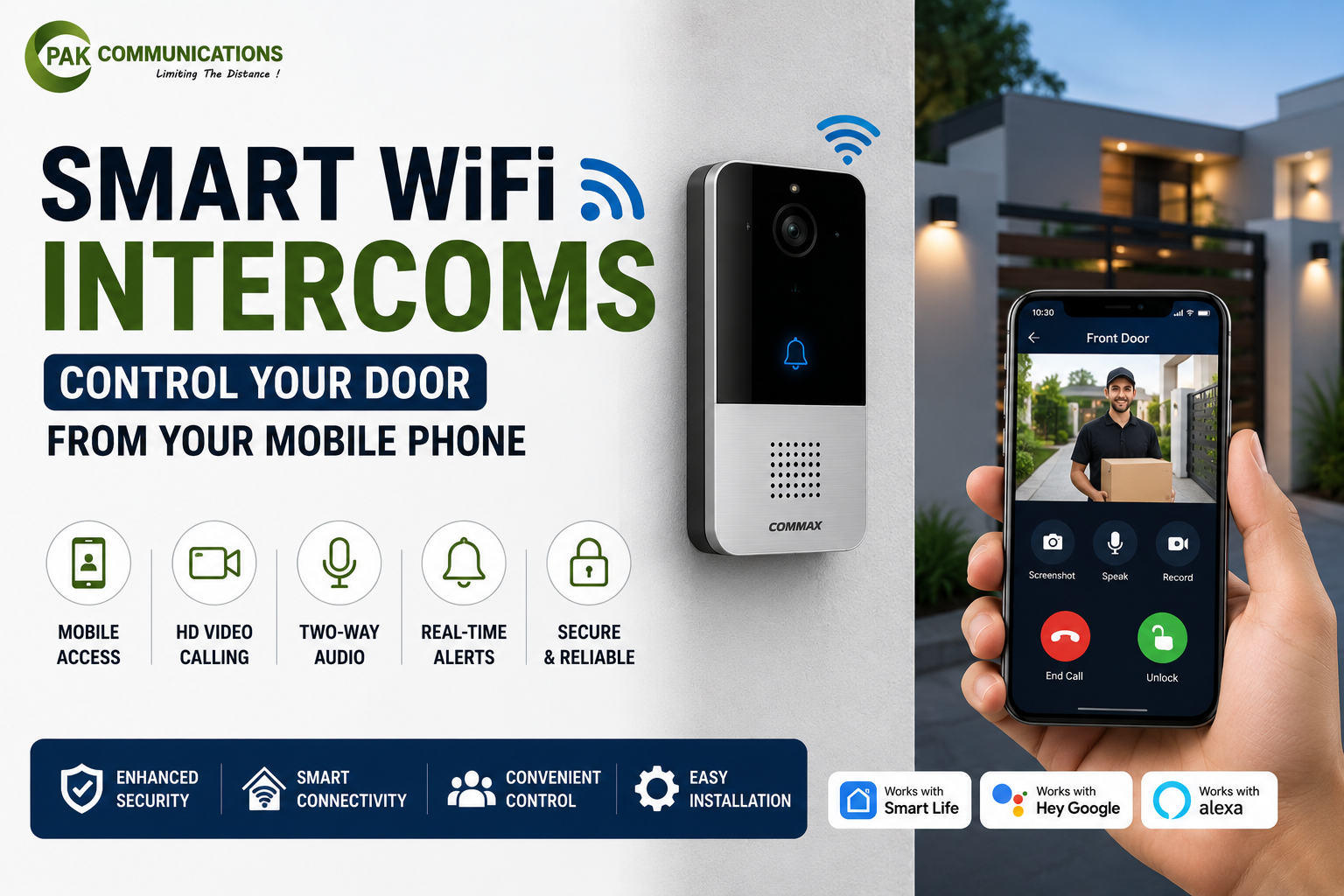 Smart WiFi Intercoms Control Your Door from Your Mobile Phone